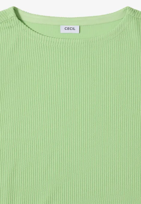 T-shirt à motifs structurés bamboo green T-shirt à motifs structurés bamboo green