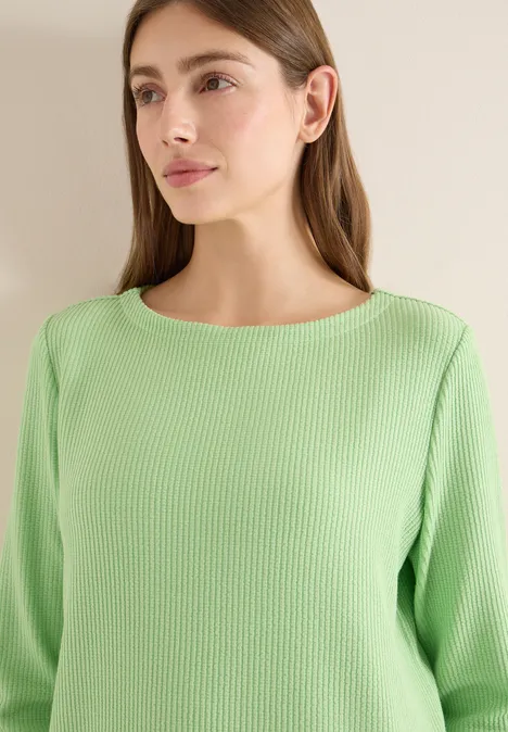 T-shirt à motifs structurés bamboo green T-shirt à motifs structurés bamboo green