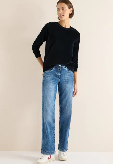 Shirt met zachte structuurmix universal blue Shirt met zachte structuurmix universal blue