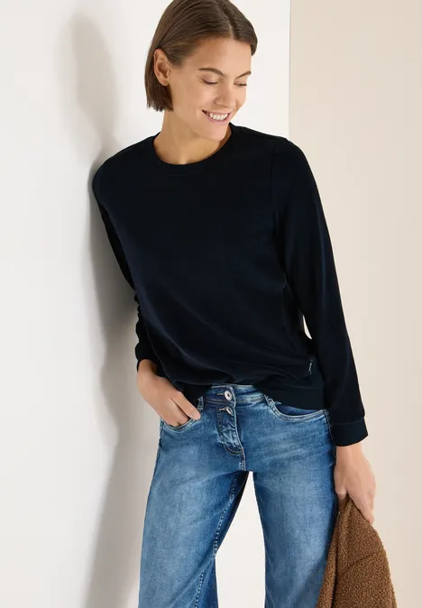 Shirt met zachte structuurmix universal blue Shirt met zachte structuurmix universal blue