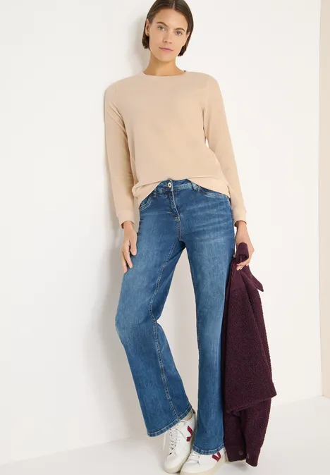 T-shirt doux à structure mixte pearl beige T-shirt doux à structure mixte pearl beige