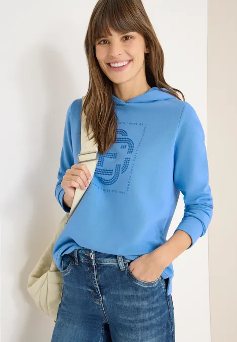 Hoodie met edelstenen fountain blue