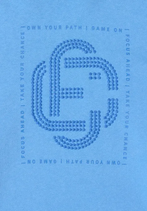 Hoodie met edelstenen fountain blue