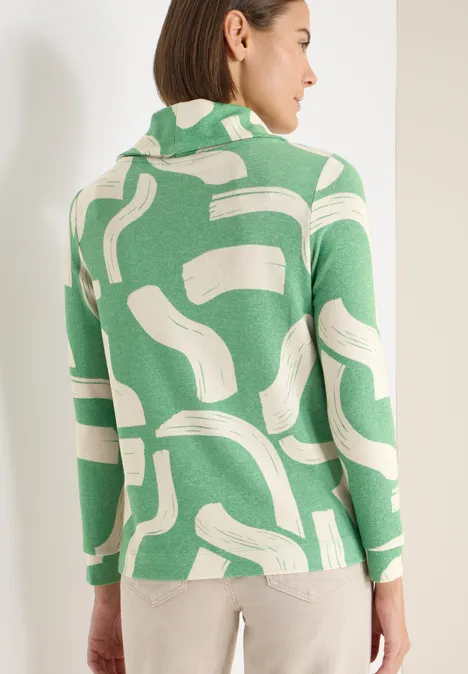 Gemustertes Melange Shirt bamboo green melange Gemustertes Melange Shirt bamboo green melange