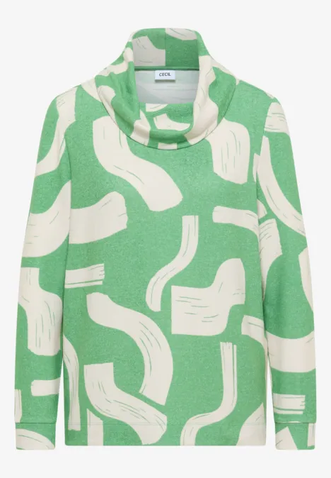 Gemustertes Melange Shirt bamboo green melange Gemustertes Melange Shirt bamboo green melange