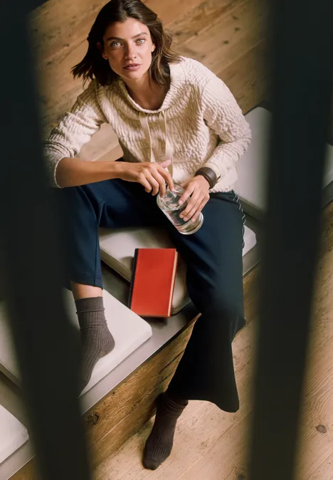 Chemise Jacquard Funnel Neck pearl beige Chemise Jacquard Funnel Neck pearl beige