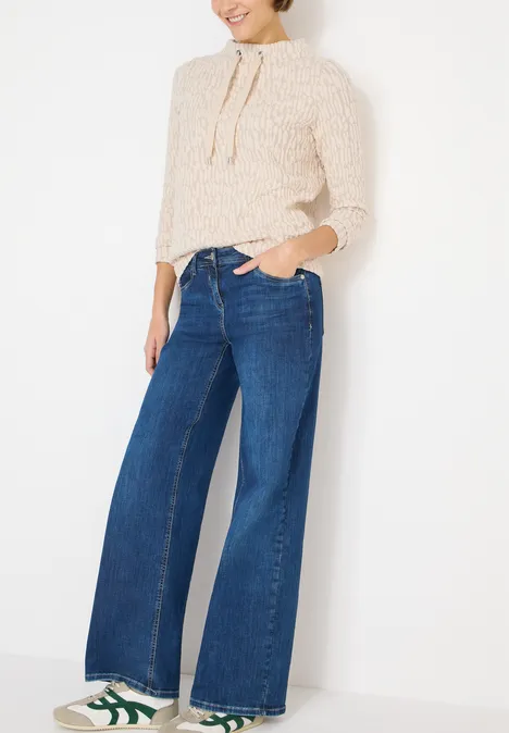 Chemise Jacquard Funnel Neck pearl beige Chemise Jacquard Funnel Neck pearl beige