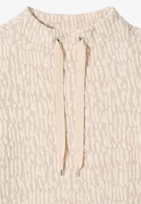 Chemise Jacquard Funnel Neck pearl beige Chemise Jacquard Funnel Neck pearl beige