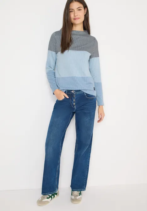 Chemise jacquard Colorblock universal blue