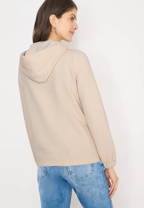 Kapuzenjacke mit Struktur pearl beige