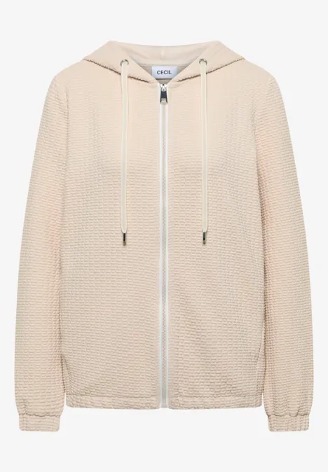 Kapuzenjacke mit Struktur pearl beige