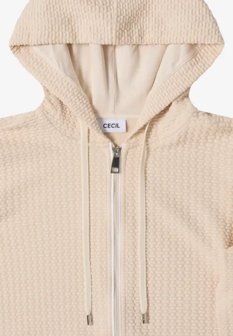 Kapuzenjacke mit Struktur pearl beige