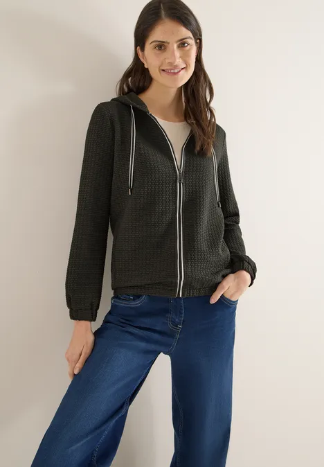 Kapuzenjacke mit Struktur raw khaki
