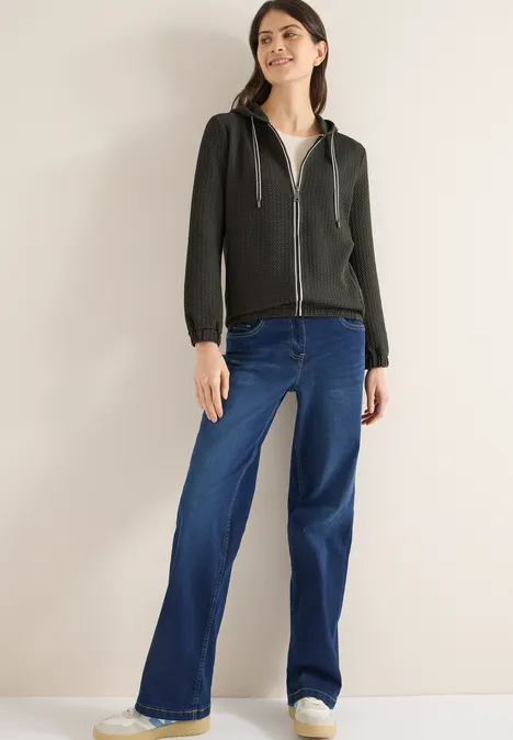 Kapuzenjacke mit Struktur raw khaki