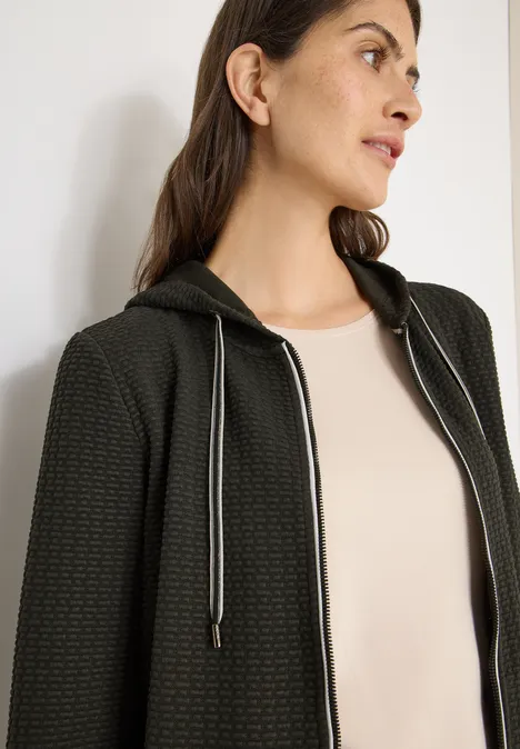 Kapuzenjacke mit Struktur raw khaki