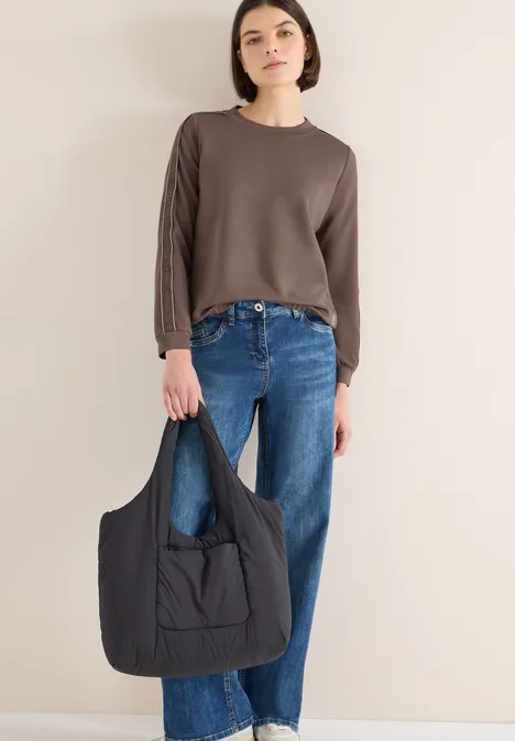 Shirt mit Tape-Details urban taupe