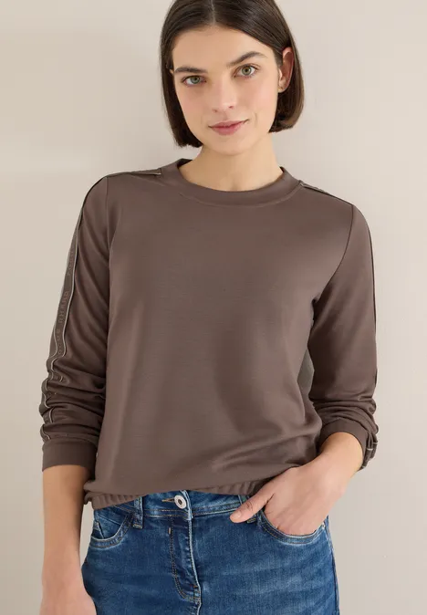 Shirt mit Tape-Details urban taupe