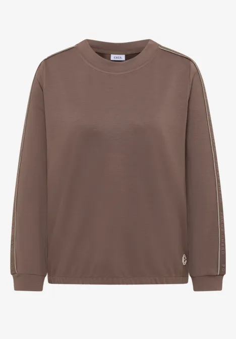 Shirt mit Tape-Details urban taupe