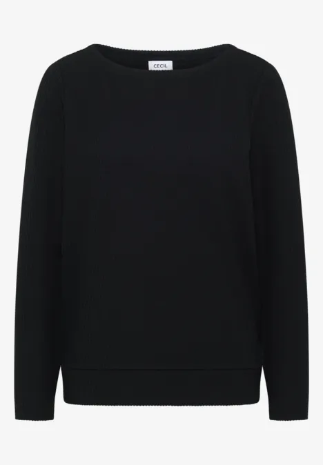 T-shirt à manches longues structuré Black T-shirt à manches longues structuré Black