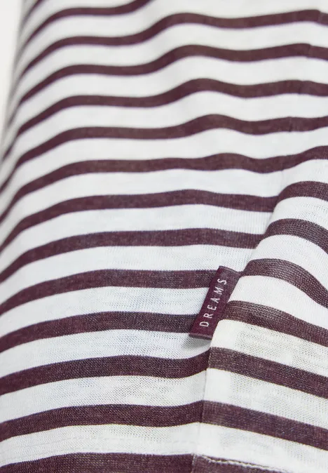 T-Shirt mit Boatneck und Streifen rich burgundy