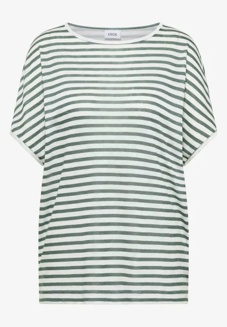 T-Shirt mit Boatneck und Streifen just khaki T-Shirt mit Boatneck und Streifen just khaki