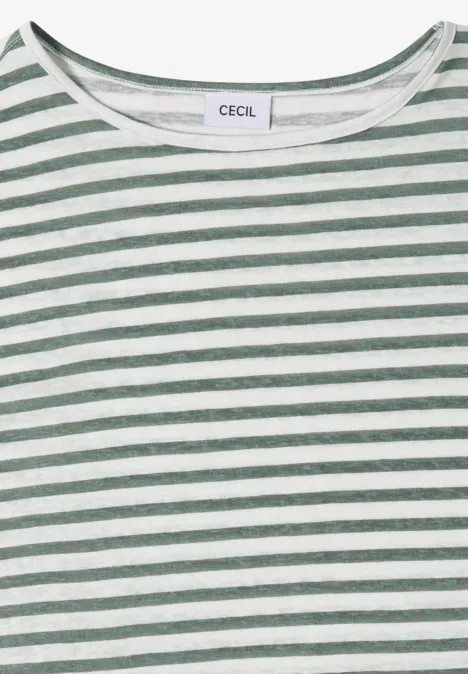 T-Shirt mit Boatneck und Streifen just khaki T-Shirt mit Boatneck und Streifen just khaki