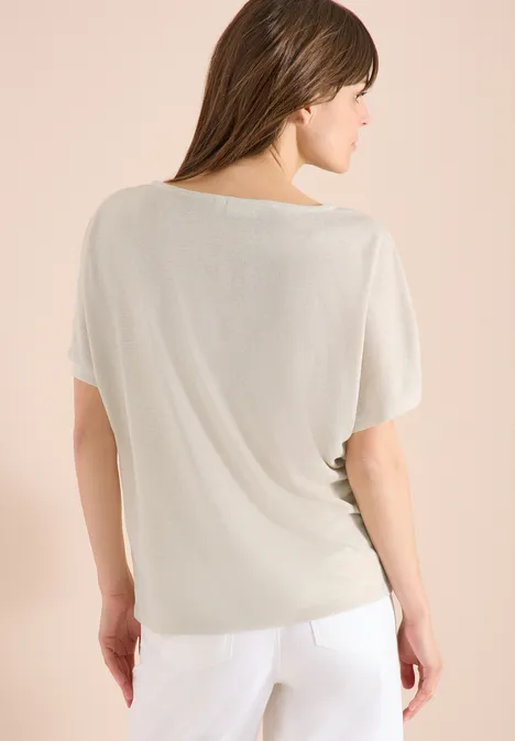 Chemise dropped shoulder aspect lin macadamia beige