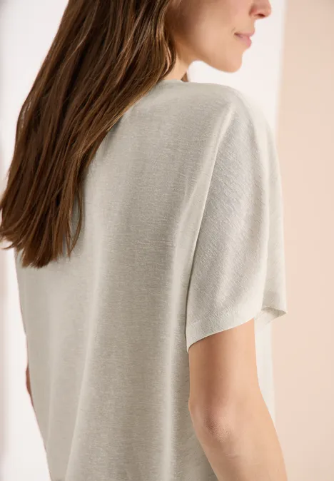 Chemise dropped shoulder aspect lin macadamia beige