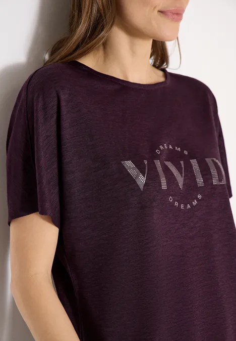 Dropped Shoulder Shirt in Leinen-Optik rich burgundy Dropped Shoulder Shirt in Leinen-Optik rich burgundy