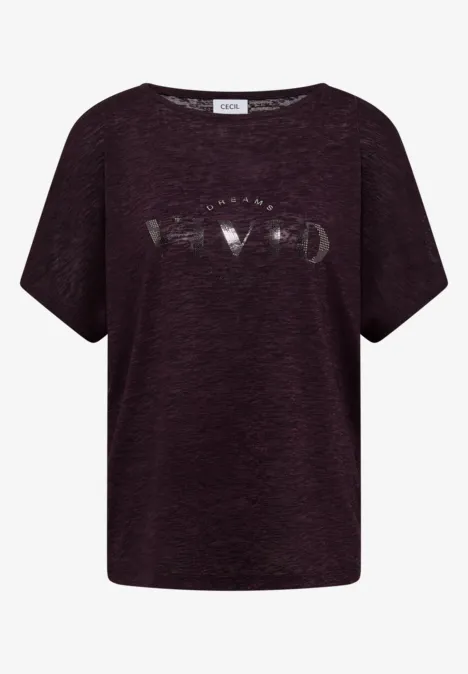 Dropped Shoulder Shirt in Leinen-Optik rich burgundy Dropped Shoulder Shirt in Leinen-Optik rich burgundy