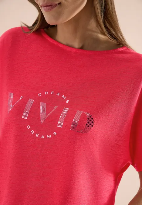 Dropped Shoulder Shirt in Leinen-Optik fresh red Dropped Shoulder Shirt in Leinen-Optik fresh red