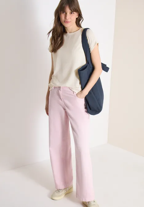 T-shirt avec boatneck au look tricoté macadamia beige