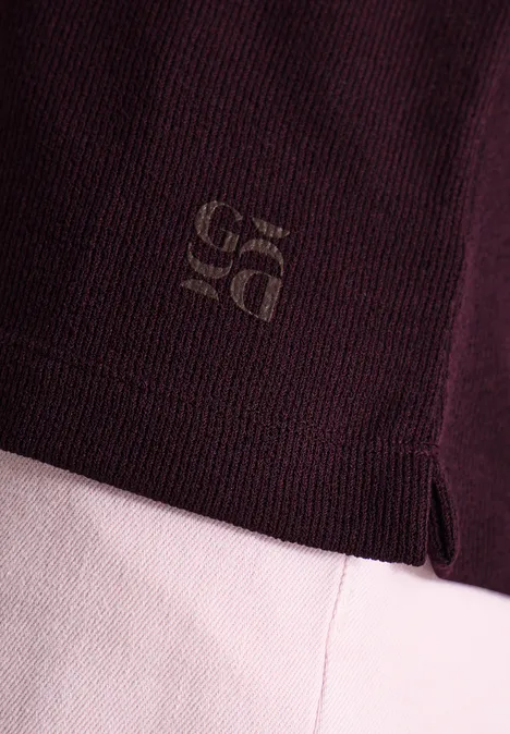 T-Shirt mit Boatneck im Strick-Look rich burgundy