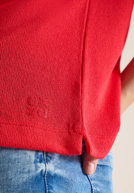 T-Shirt mit Boatneck im Strick-Look fresh red T-Shirt mit Boatneck im Strick-Look fresh red