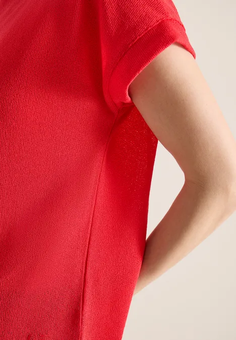 T-Shirt mit Boatneck im Strick-Look fresh red T-Shirt mit Boatneck im Strick-Look fresh red