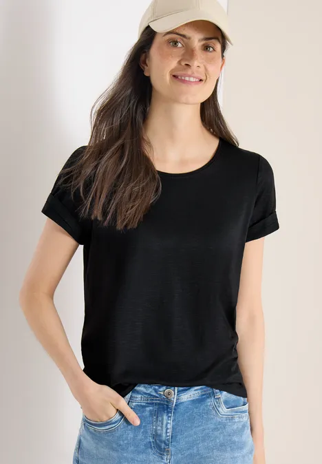 Basic T-Shirt mit Rundhals im 2er-Pack black/black