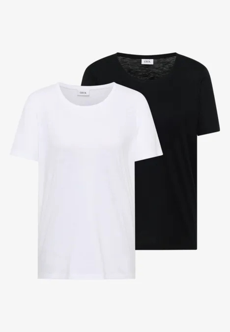 T-shirt basique à col rond en pack de 2 black/white