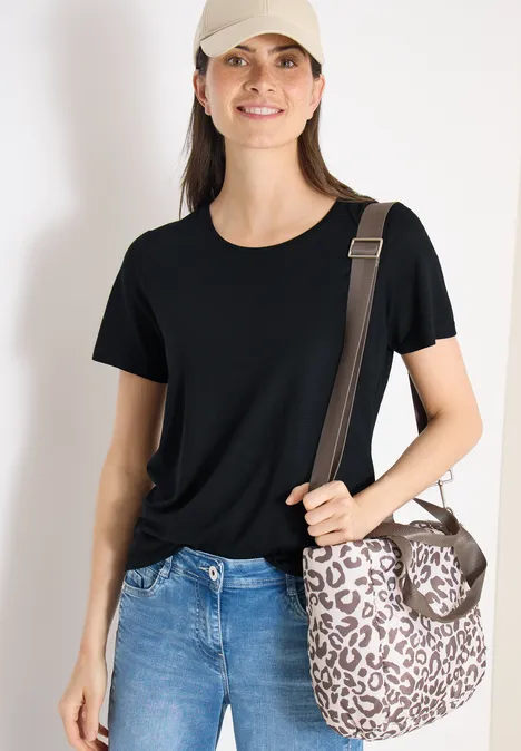 T-shirt basique à col rond en pack de 2 grain beige/black