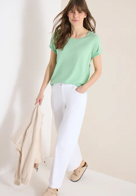 T-shirt basique à col rond en pack de 2 grain beige/juicy lime