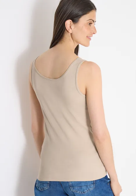 Top basique à col rond en pack de 2 grain beige/black