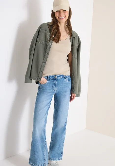 Basic Top mit Rundhals im 2er-Pack grain beige/juicy lime