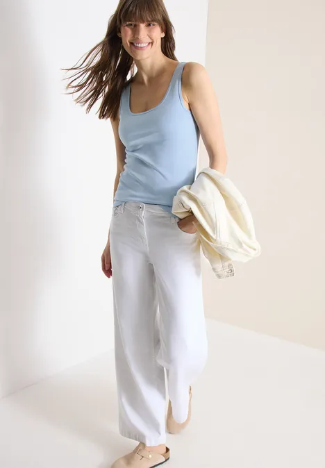 Basic Top mit Rundhals im 2er-Pack universal blue/light sky blue