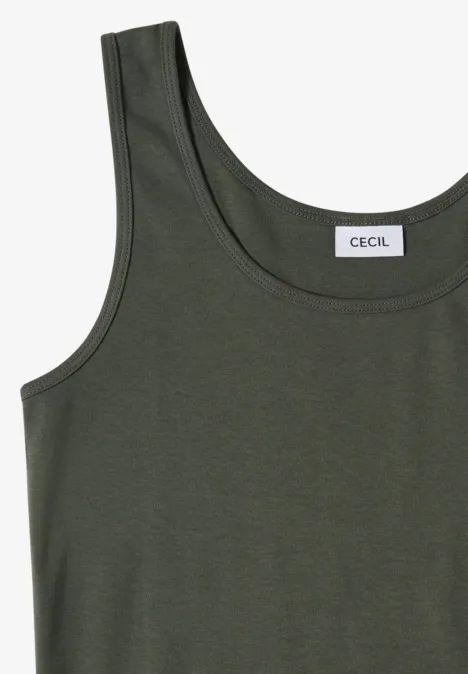 Basic top met ronde hals in een 2-pack khaki/juicy lime