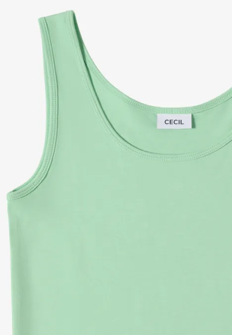 Basic top met ronde hals in een 2-pack khaki/juicy lime