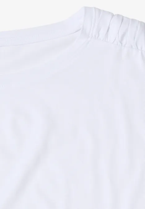 Koszulka z krótkim rękawem i marszczeniem White
