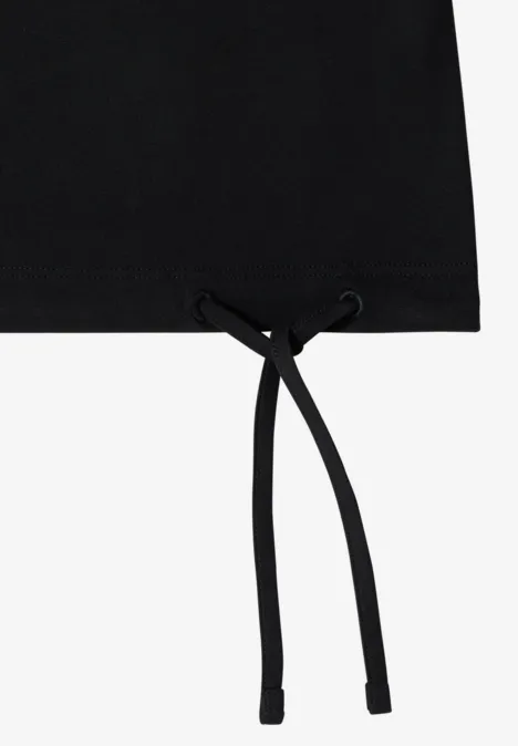 T-shirt à manches courtes avec fronces Black