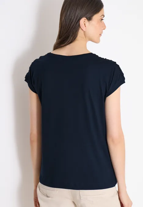 Shirt met korte mouwen en rimpels universal blue Shirt met korte mouwen en rimpels universal blue