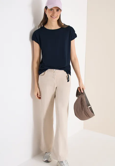 Shirt met korte mouwen en rimpels universal blue Shirt met korte mouwen en rimpels universal blue