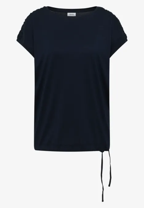 Shirt met korte mouwen en rimpels universal blue Shirt met korte mouwen en rimpels universal blue