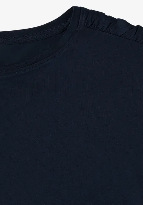 Shirt met korte mouwen en rimpels universal blue Shirt met korte mouwen en rimpels universal blue